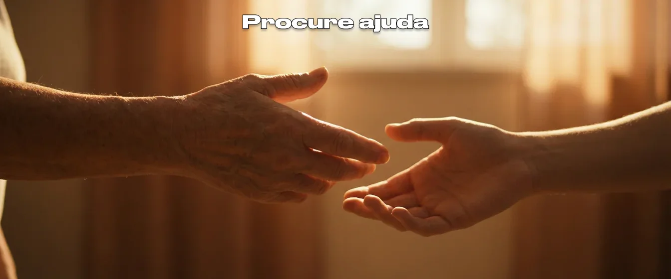 Mãos estendidas em gesto de apoio e acolhimento
