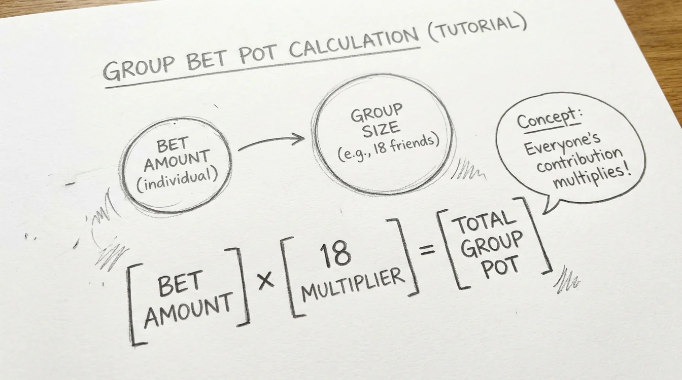 Exemplo visual de cálculo de aposta no grupo com multiplicação simples