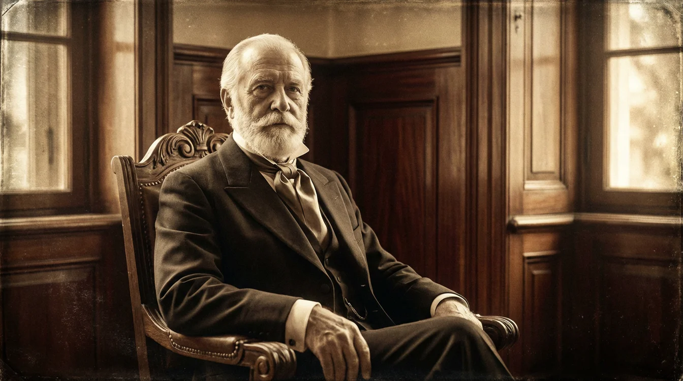 Retrato de um empresário brasileiro do século XIX em trajes formais da época imperial