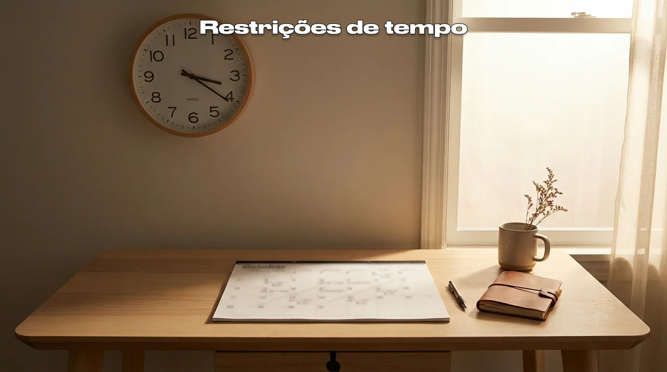 Relógio e calendário representando gestão de tempo e limites para apostas