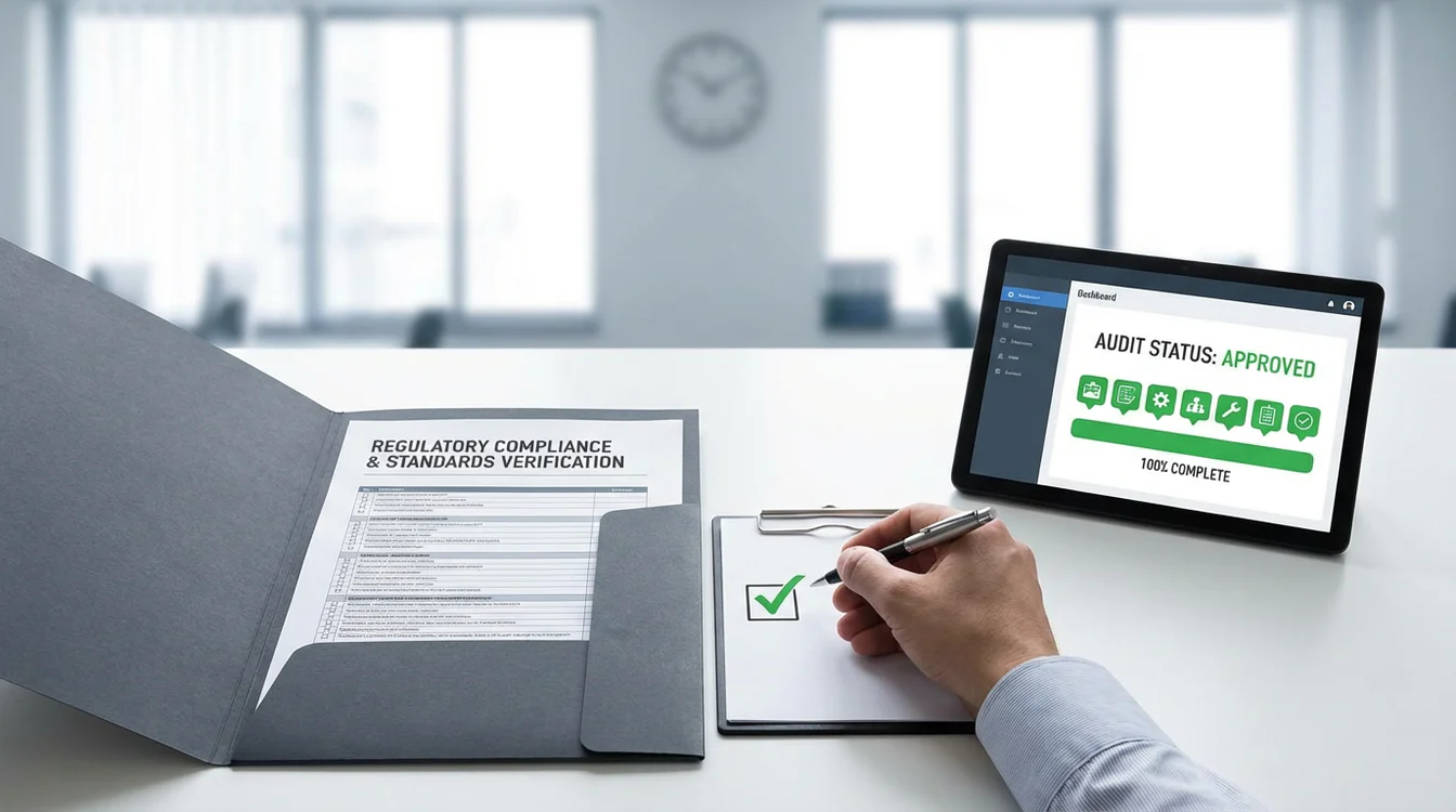Documento com marcadores de verificação representando requisitos e regras